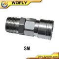 double male threaded quick connect release hydraulic couplings